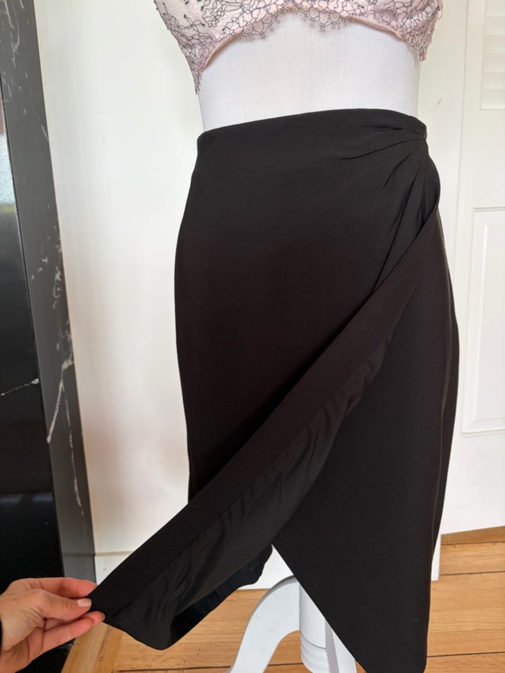 Banana Republic Asymmetrical Black Wrap Skirt - Women's Evening Pencil Skirt
